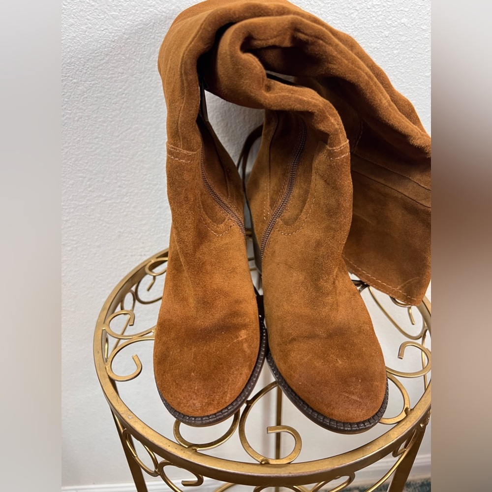 Franco Sarto Knee High Suede Side Zip Boots Size 6.5 - Picture 11 of 11